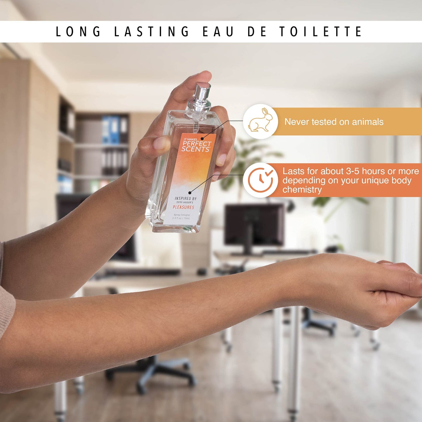 Perfect Scents Fragrance for Women 2.5oz – Inspired by Estee Lauder Pleasures, Vegan Eau de Toilette, Paraben & Phthalate Free