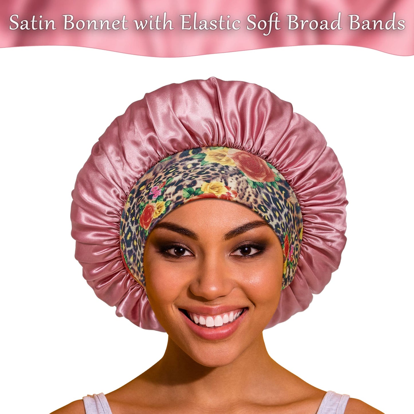 3 Pack Satin Bonnet Silk Hair Bonnet for Sleeping, Sleep Bonnets for Women Large Wide Soft Band Sleep Cap for Curly Hair Braids Beauty and Personal Care PHILIGHTS