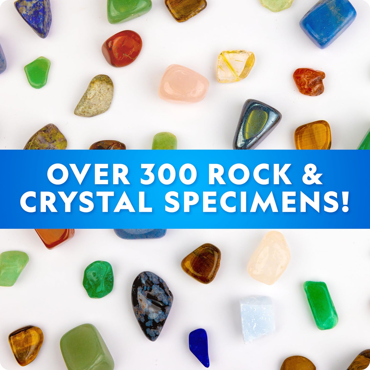 National Geographic Rock Collection Box – 300+ Gemstones, Crystals & Geodes, Rocks & Minerals Science Kit for Kids, Geology Gift for Boys & Girls