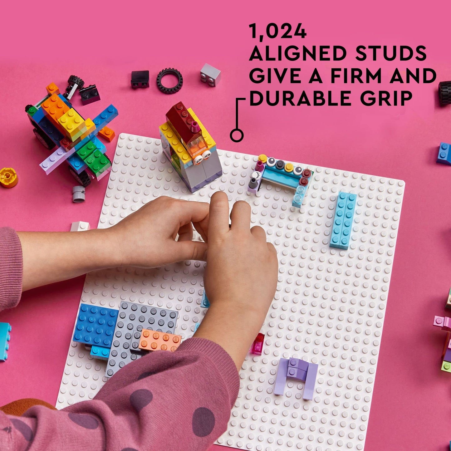LEGO Classic White Baseplate 11026, 32x32 Stud Foundation for Building, Playing & Displaying Creations, Great for Snowy & Winter Scenes