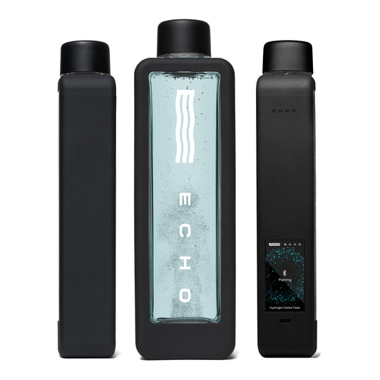 Echo Flask Hydrogen Water Bottle - Active Hydration Solution with Water Intake Tracking & LCD Touch Screen - Compact & Convenient - Transparent