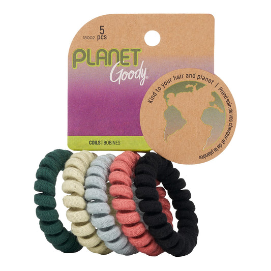 Goody Planet Elastic Hair Coils, Neutral Pack - Medium to Thick Hair Accessories for Women and Girls, 5 Count (Pack of 1) Beauty & Personal Care GOODY