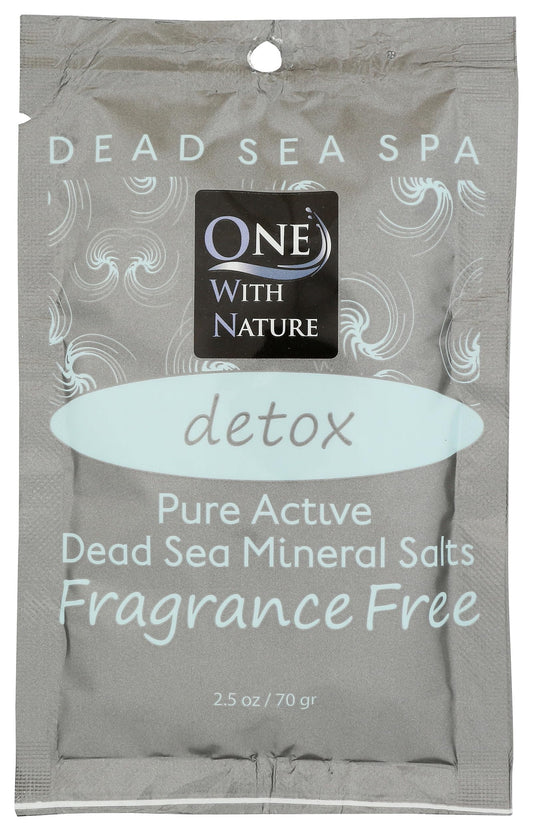One With Nature, Bath Salt Dead Sea Detox Fragrance Free Packet, 2.5 Ounce Beauty and Personal Care One With Nature