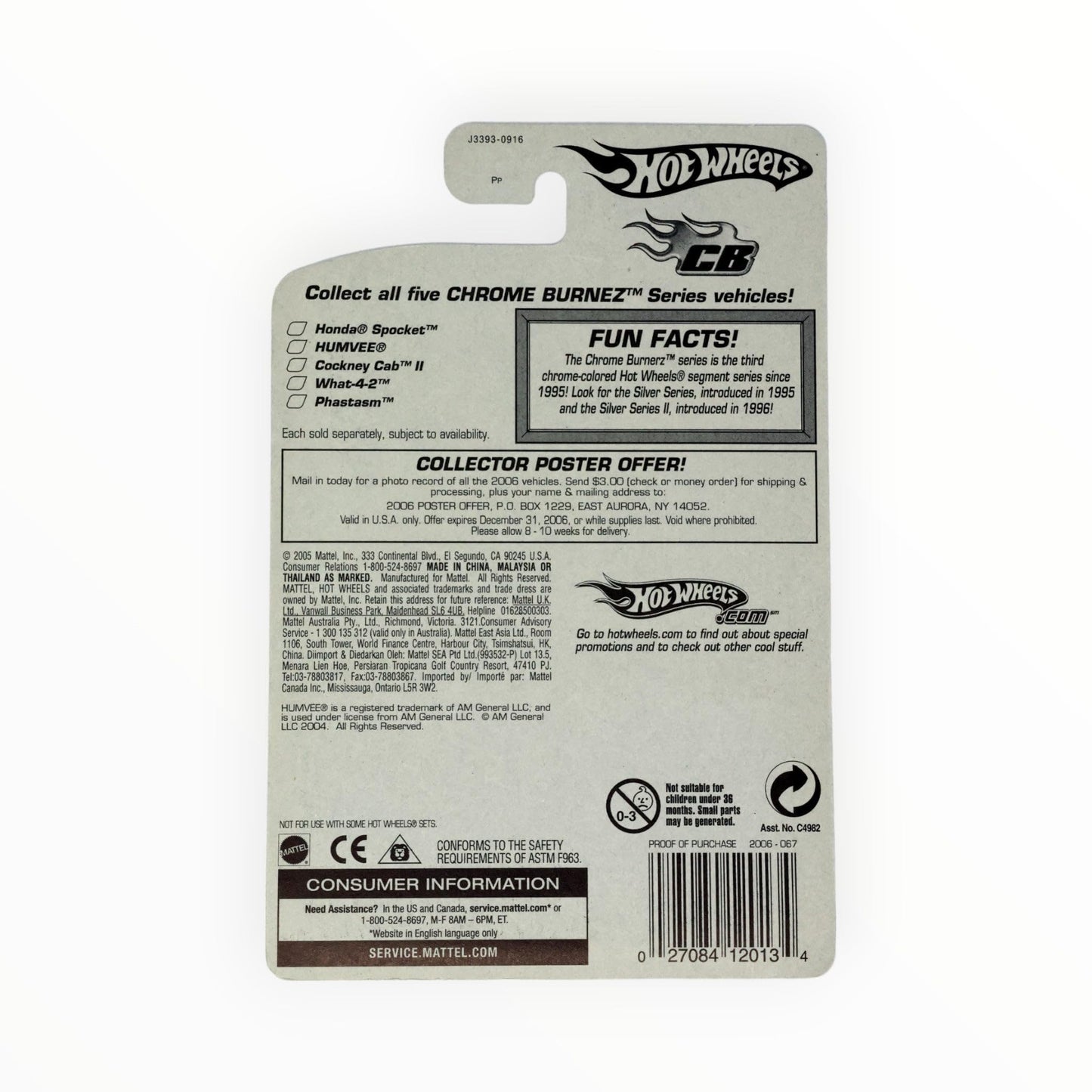 Hot Wheels 2006-067 Chrome Burnez 2/5 Humvee 1:64 Scale