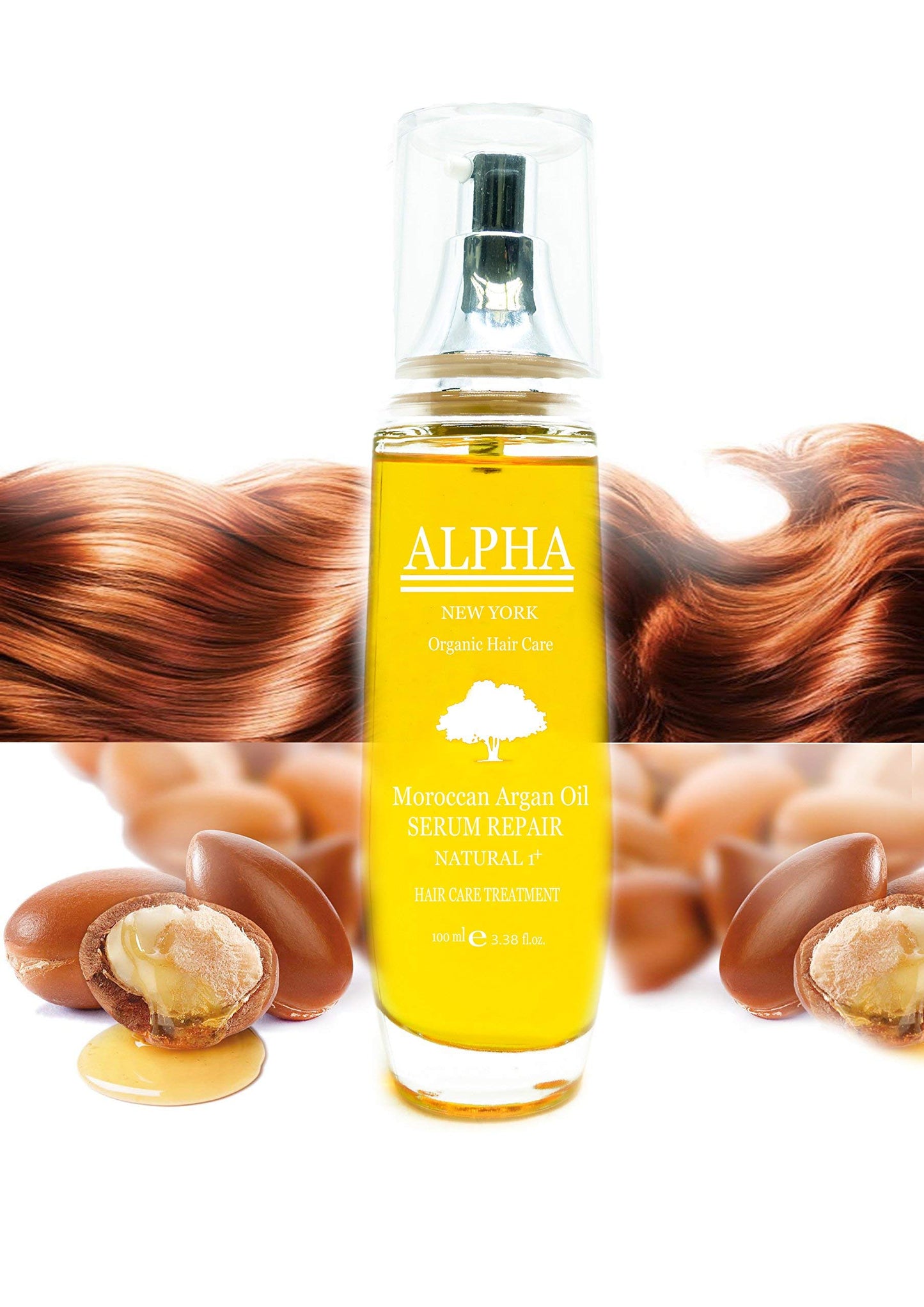 Moroccan Argan Oil Serum Organic Hair care by Alpha New York 3.38 Oz