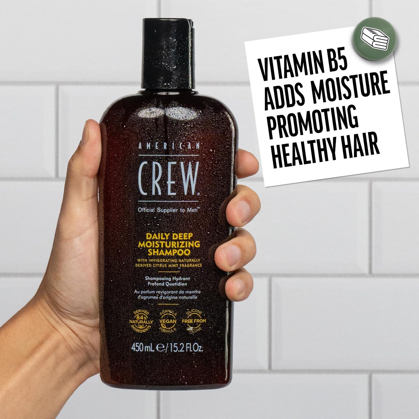 American Crew Shampoo for Men, Daily Deep Moisturizer, Naturally Derived, Vegan Formula, Citrus Mint Fragrance, 33.8 Fl Oz Beauty and Personal Care AMERICAN CREW