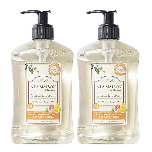 A LA MAISON French Liquid Hand Soap, Citrus Blossom - Natural Hand Wash Made with Essential Oils - Biodegradable, Plant-Based, Vegan, Cruelty-Free