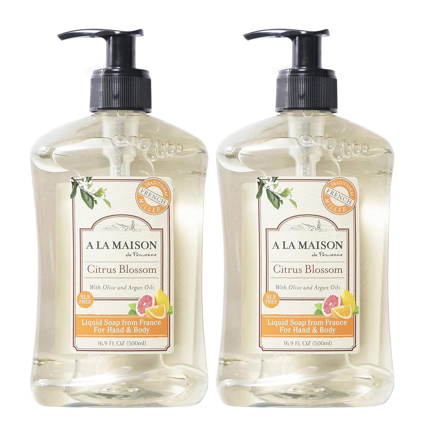 A LA MAISON French Liquid Hand Soap, Citrus Blossom - Natural Hand Wash Made with Essential Oils - Biodegradable, Plant-Based, Vegan, Cruelty-Free