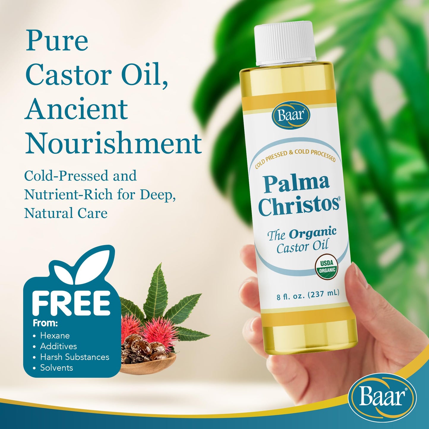 Baar Palma Christos, Organic Castor Oil, 8 oz