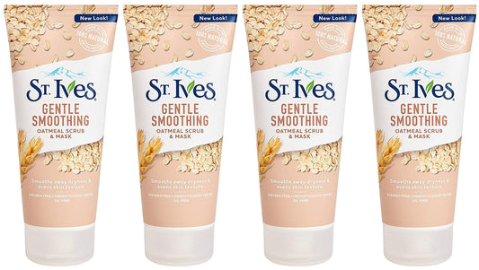 St. Ives Smooth & Nourished Scrub & Mask, Oatmeal 6 oz (Pack of 4)