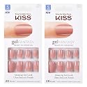 2-PACK Kiss GEL FANTASY "KGN12" (RIBBONS) Short Design Nails w/Adhesive Tabs & Glue Beauty & Personal Care KISS