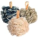 Fishent Bath Loofah Sponge, 3 Pack loofahs Exfoliating Body Scrubber, 60g Soft Mesh Pouf Shower Puffs, Loofa for Women and Men