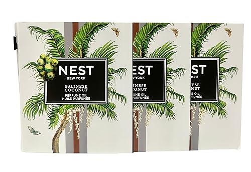 NEST Balinese Coconut Sample Perfume Oil Parfum 1.5 ml / 0.05 fl.oz - Vial SPLASH ON/DABBER Set of 3 Vials (3543)