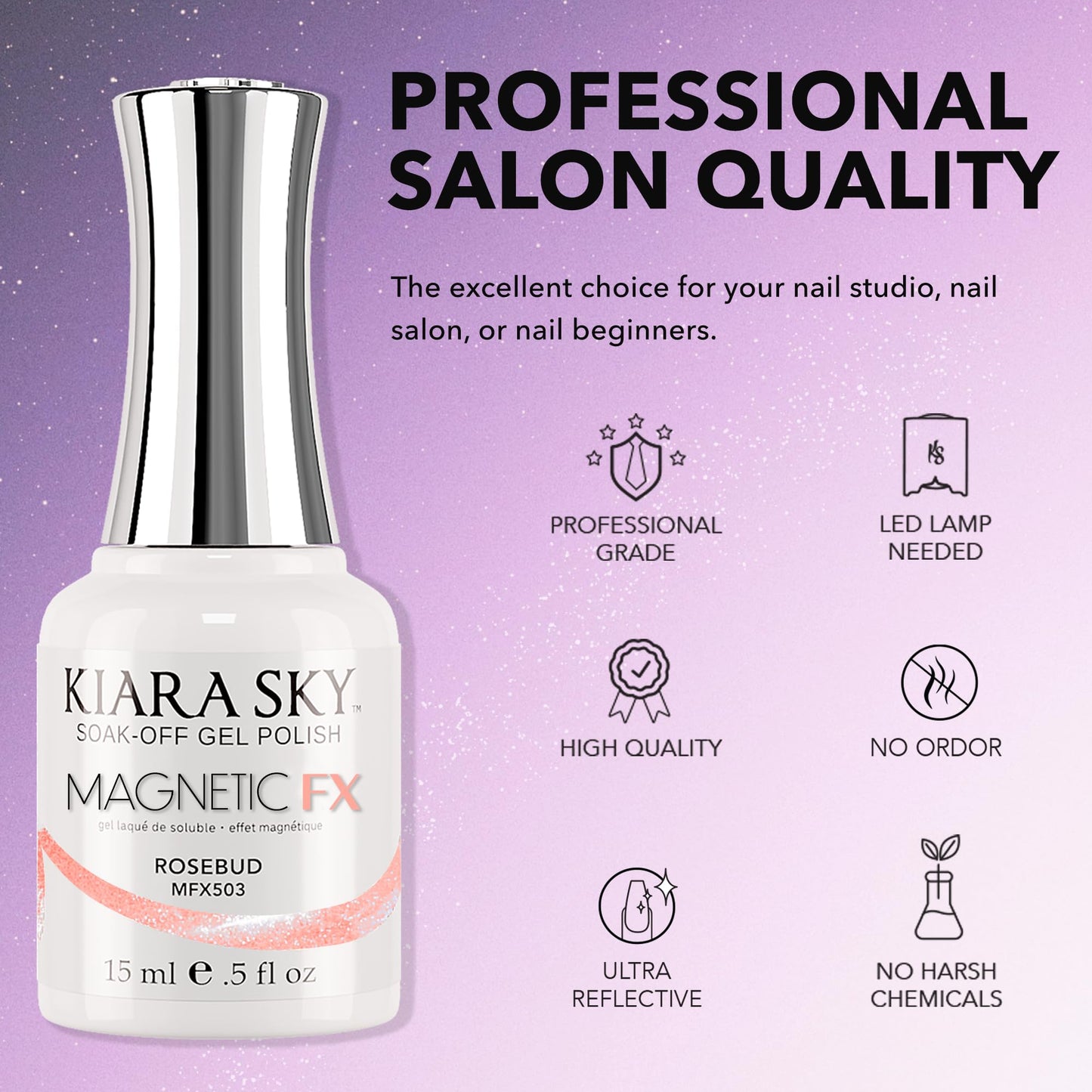 KIARA SKY Cat Eye Gel Nail Polish 15ml | Rose Gold Pink Magnetic FX Cat Eye Gel Polish Soak Off | UV LED Nail Lamp Gel | Metallic Velvet Cat Eye Gel Beauty & Personal Care KIARA SKY