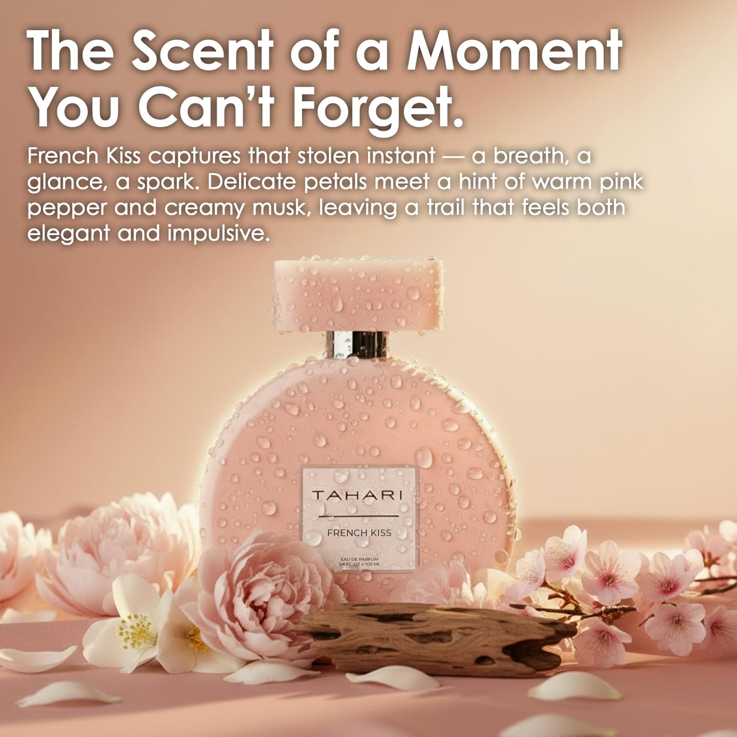 TAHARI Eau de Parfum for Women - Sweet & Seductive French Kiss Long-Lasting Fragrance, Affordable Perfume for Ladies, Elegant Cologne, Feminine Scent