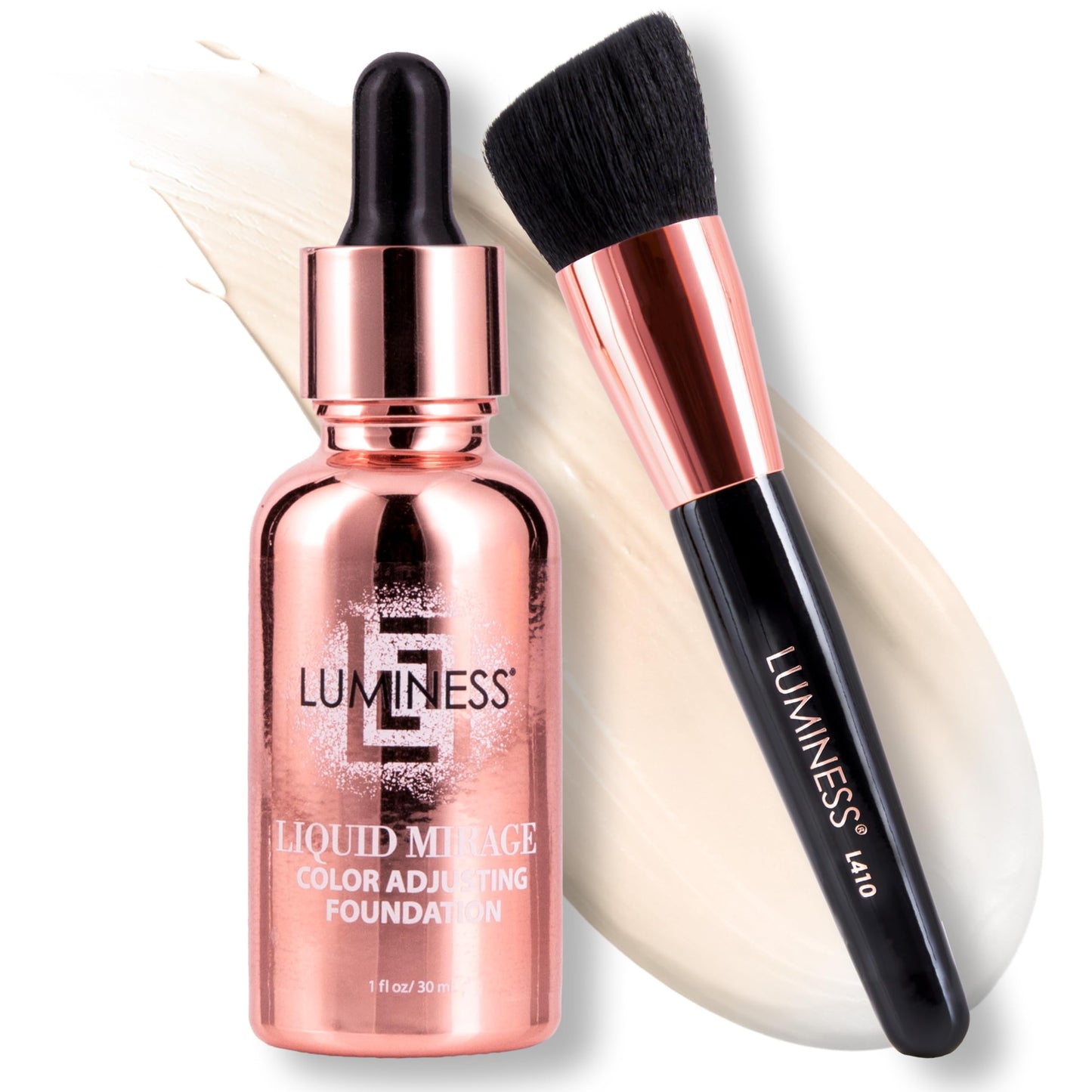 LUMINESS Liquid Mirage w/SPF 50 Color Adjusting Foundation Kit - Color Changing Foundation, SPF 50 Primer & Makeup Brush, Face Makeup for Mature Skin Beauty and Personal Care LUMINESS Default Title