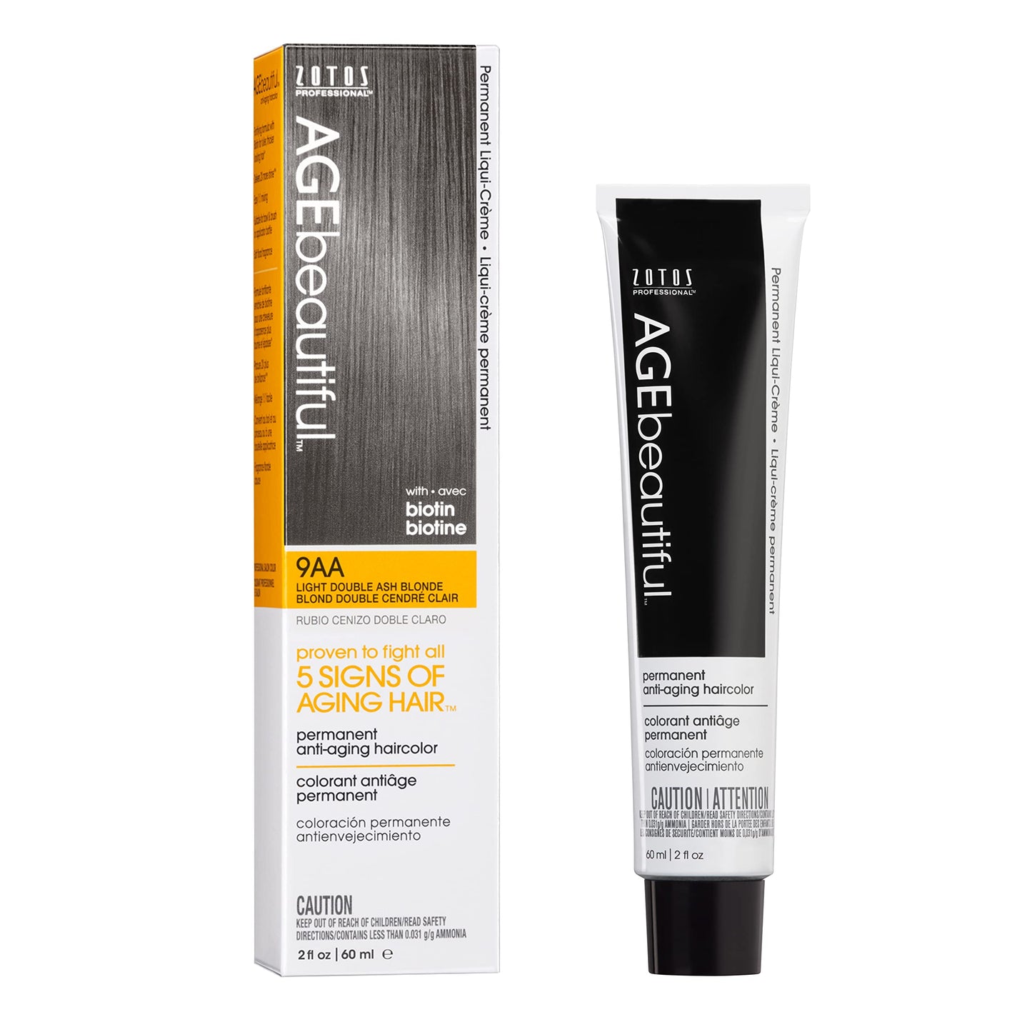 AGE beautiful Permanent Hair Color Dye Liqui Creme | 100% Gray Coverage | Anti-Aging Haircolor | Biotin for Thicker, Fuller Hair | Professional Salon