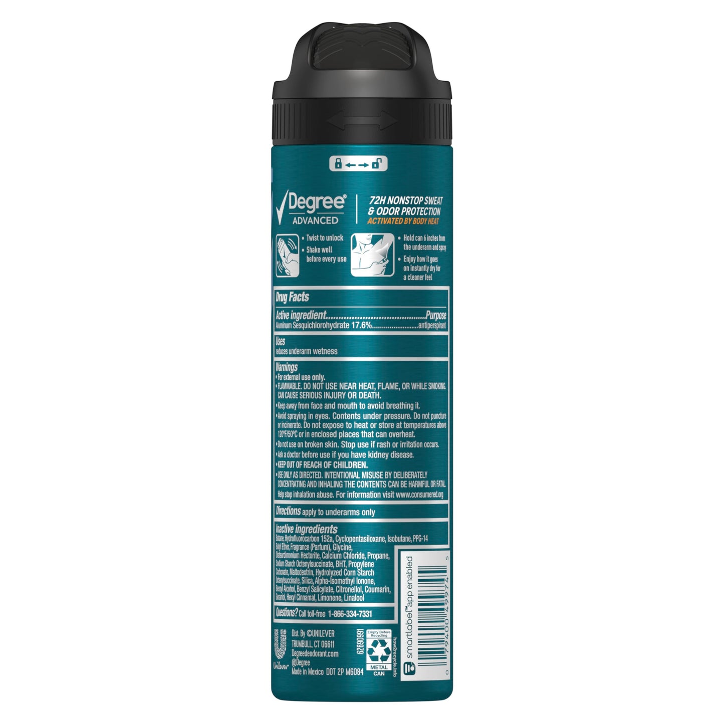 Degree Men Antiperspirant Deodorant Dry Spray Icy Mint 72-Hour Sweat and Odor Protection Deodorant For Men With Body Heat Activated Technology 3.8 oz Beauty and Personal Care Degree