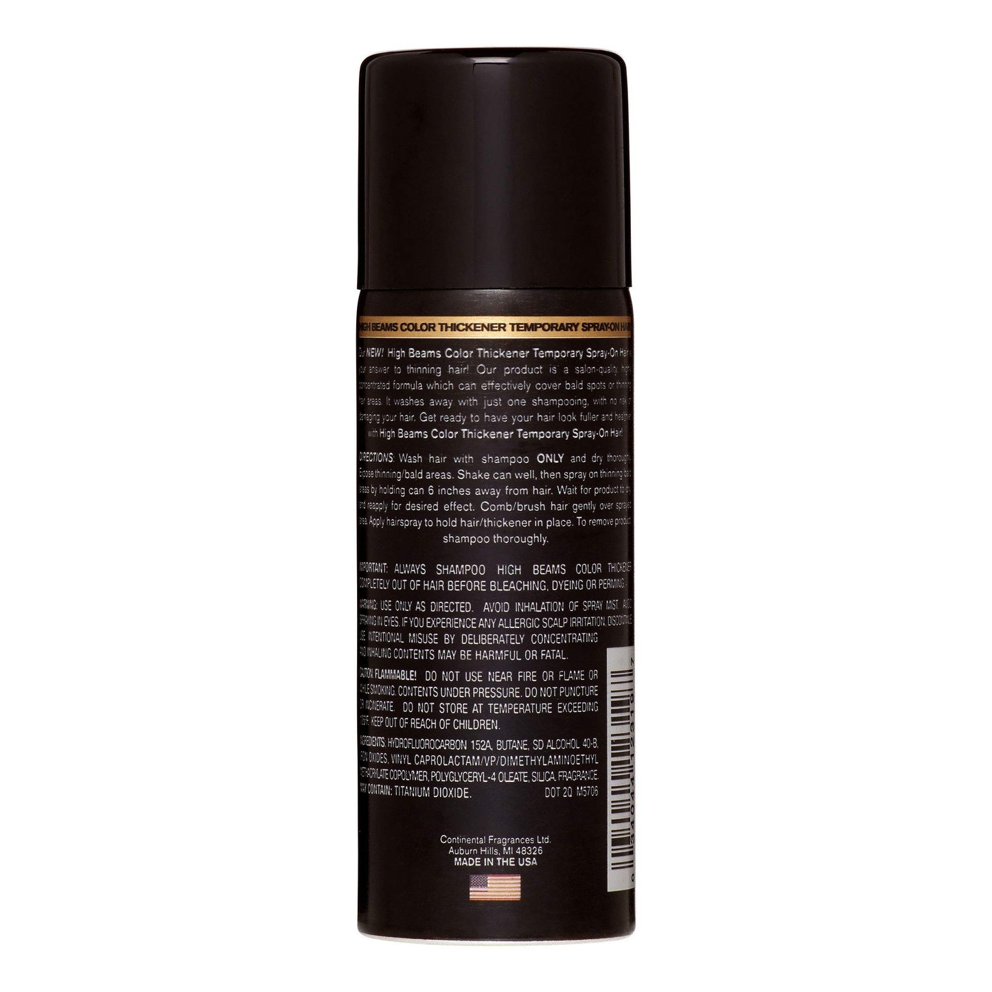Temporary Spray-On Hair, Jet Black, 2.7 Oz._AB