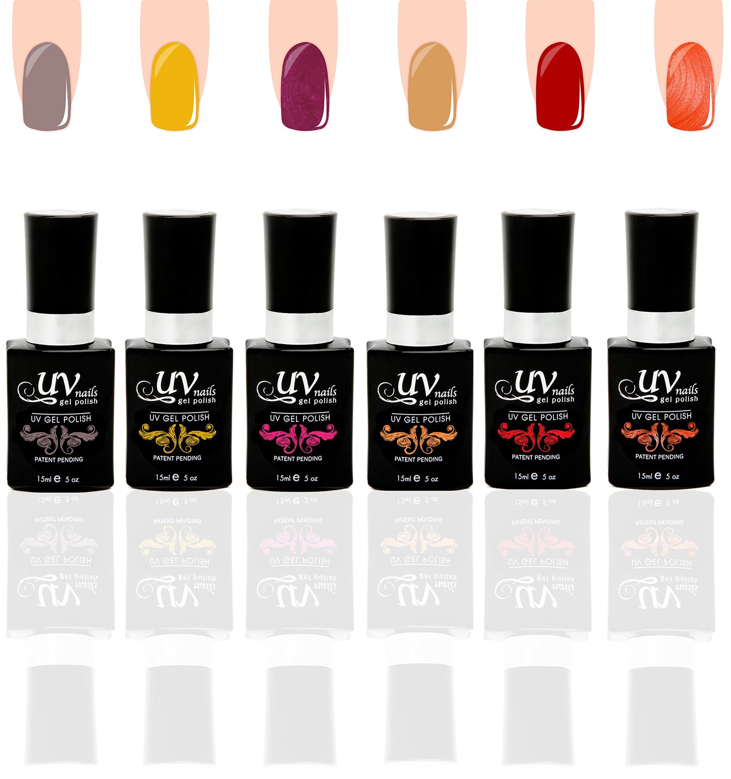UV-NAILS Gel nail polish cure with UV or LED nail lamp gel polish for nails Set of 6 (MIAMI BEACH) Beauty & Personal Care UV-NAILS
