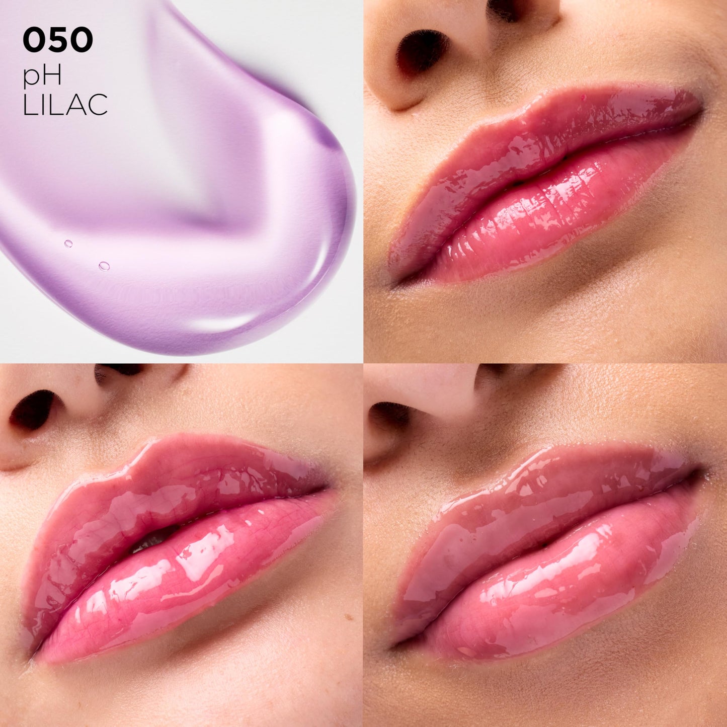 L'Oreal Paris Plump Ambition pH Hyaluron Lip Oil, Color Shifting Lip Tint with 24HR Hydration, Volumizing Shine and Lasting Color, 050 pH Lilac