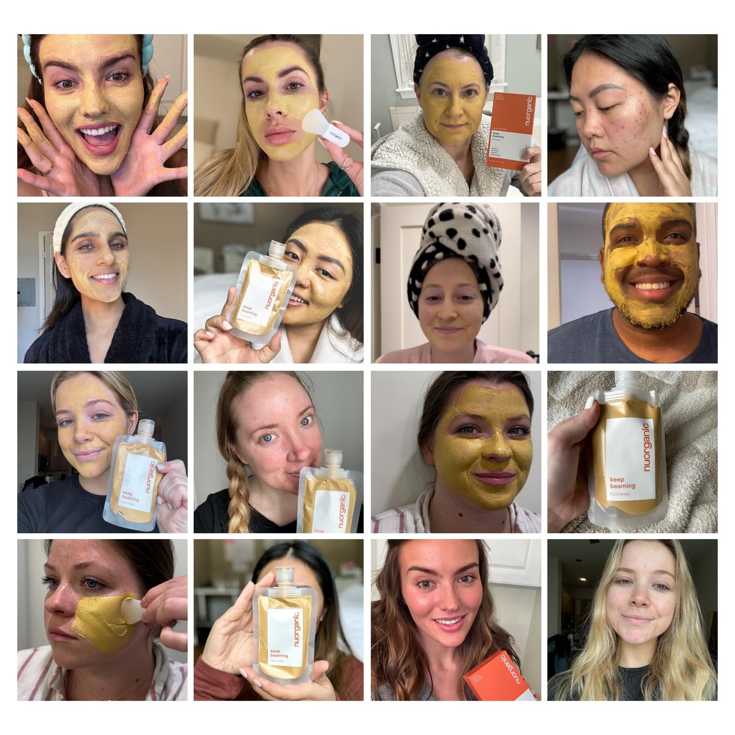 nuorganic Turmeric Face Mask - Soothing, Acne Clearing, Pore Refining, Exfoliating - New Airtight Squeezy Tube, Stays Fresh for 12 Months - Clean