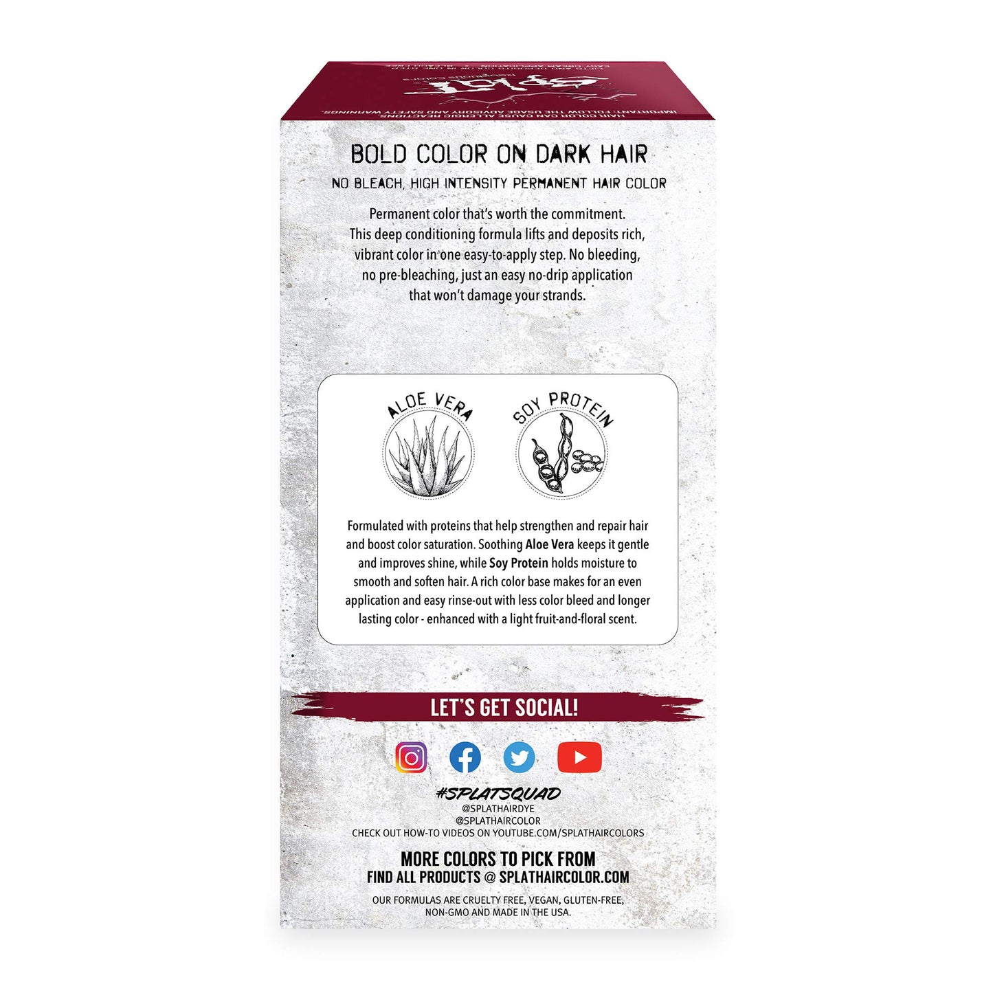 Splat Plum Siren Double Lift Permanent Hair Dye Kit, 1 Application, Includes Plum Hair Color, Developer, Concentrate, Conditioner, Gloves, Processing