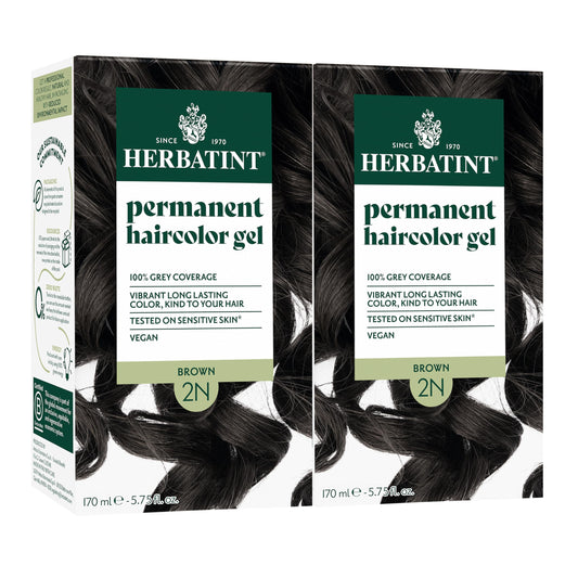 Herbatint Permanent Hair Dye - 2N Brown - For Up To 100% Gray Coverage of Resistant Gray Hair - Ammonia-Free, Alcohol-Free & Vegan - Salon Influenced Beauty & Personal Care Herbatint