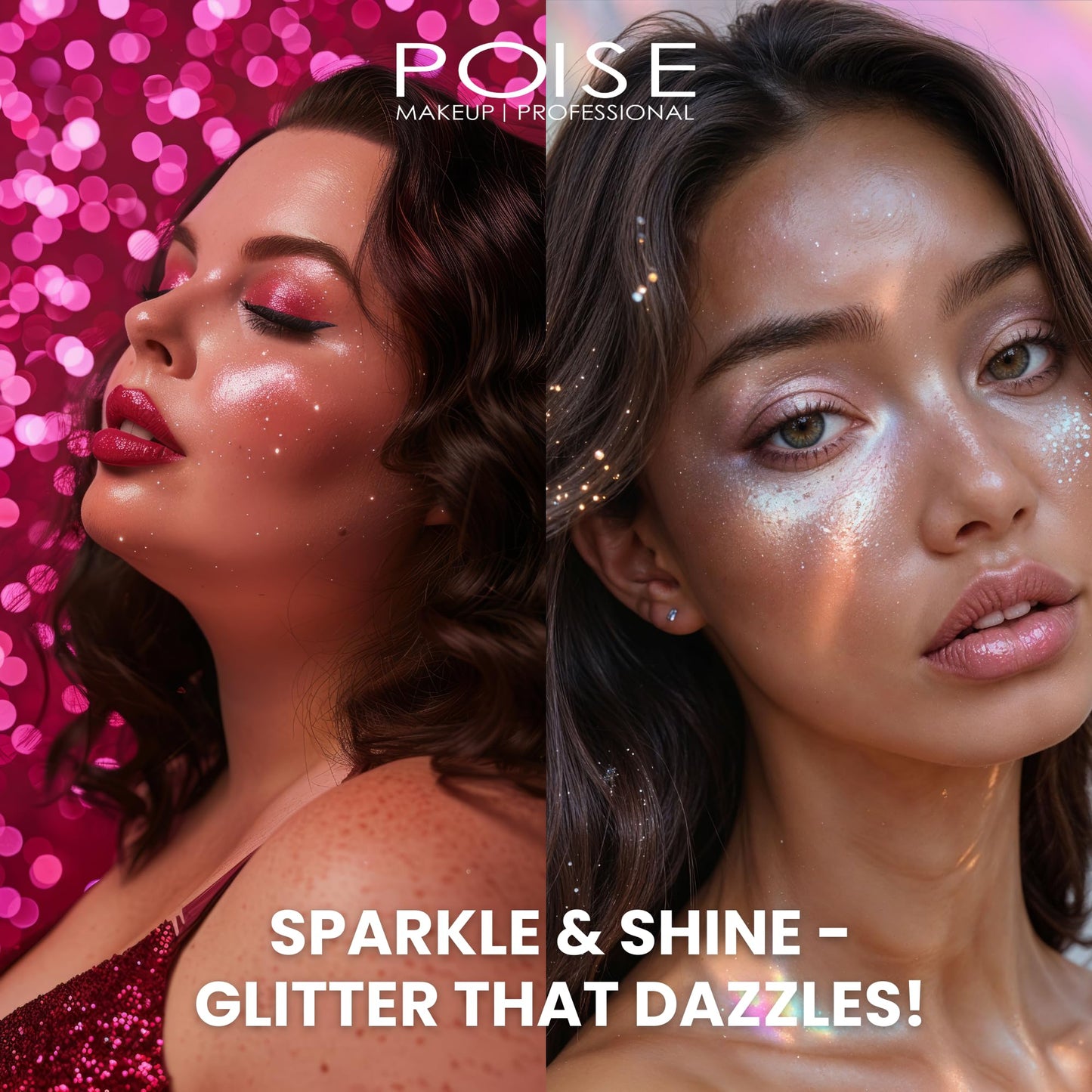 Poise Makeup Body and Facial Glitter | Extra-fine Cosmetic-Grade Glitters to Add Texture, Glam and Glitz, Safe for Face Eyes Lips and Hair