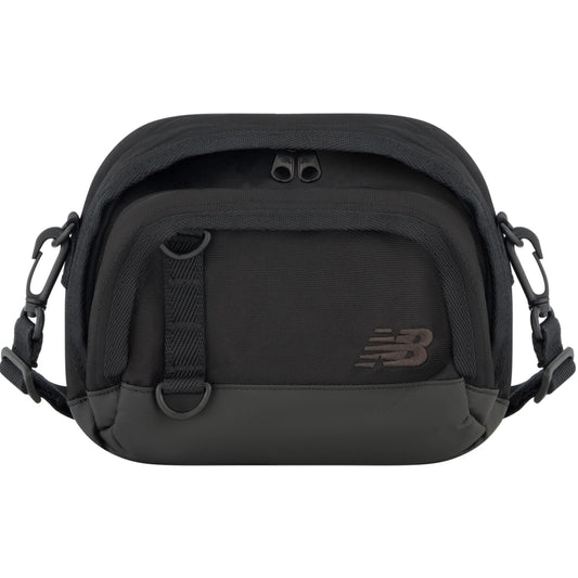 New Balance Sling Bag, Large Athletic Shoulder Handbag for Men and Women, Black, One Size