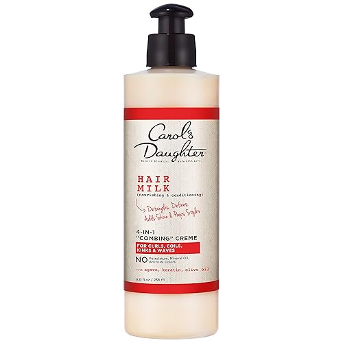 Carol’s Daughter Hair Milk 4 in 1 Combing Creme for Curls, Coils and Waves, with Agave and Olive Oil, Hair Detangler, Curl Cream, 8 fl oz