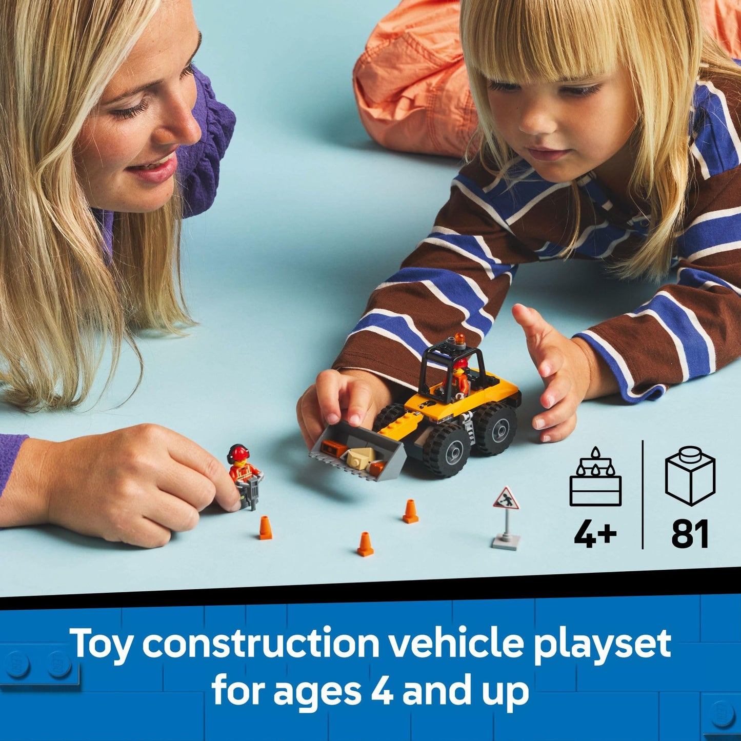 LEGO City Yellow Construction Wheel Loader 60450, Vehicle Toy for Kids Ages 4+, Educational Preschool Building Set & Gift Idea