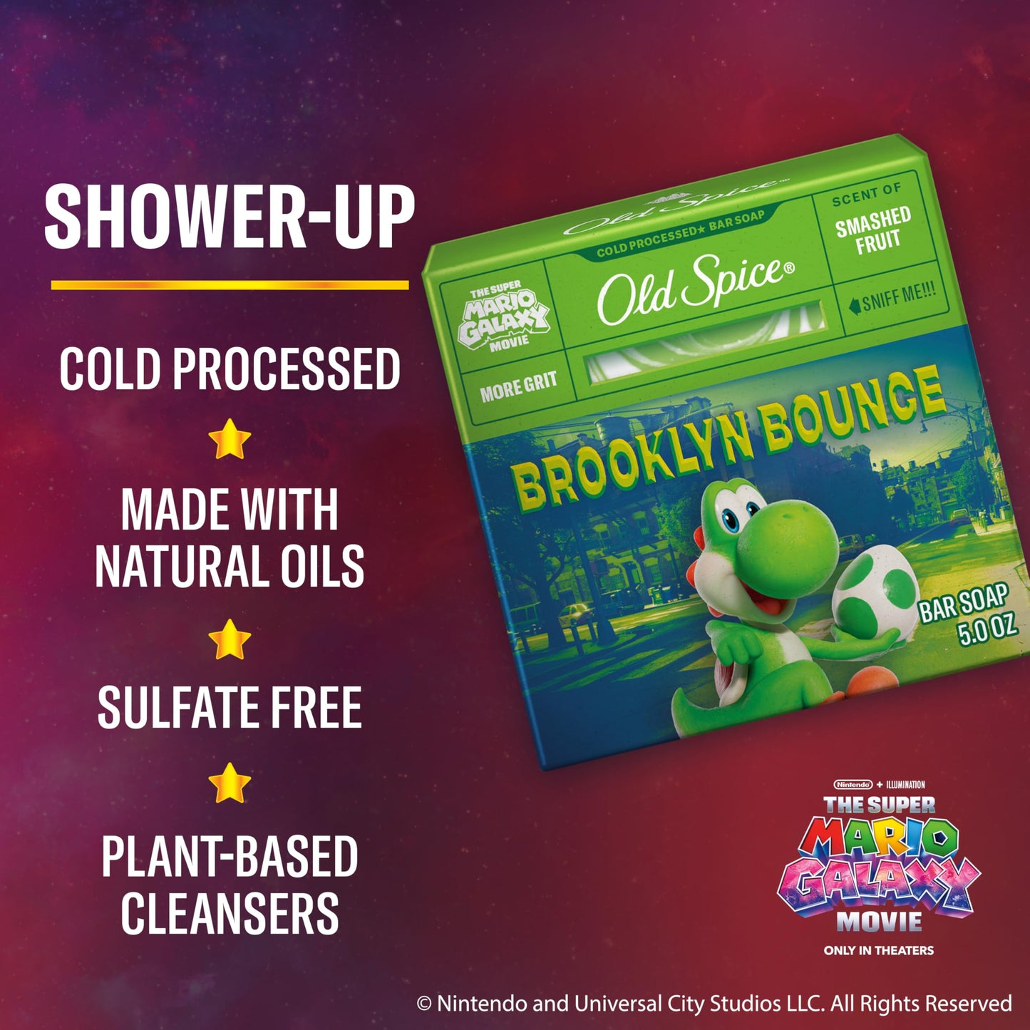 Old Spice Bar Soap for Men, x The Super Mario Galaxy Movie, Cold Pressed with Grit, Made with Natural Oils & Plant Based Cleanser, Smashed Fruit Beauty and Personal Care Old Spice