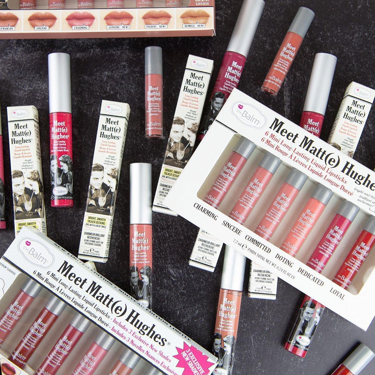 theBalm Meet Matt(e) Hughes 6 Mini Long-Lasting Liquid Lipsticks, 0.04 Fl Oz (Pack of 6) - Volume 2