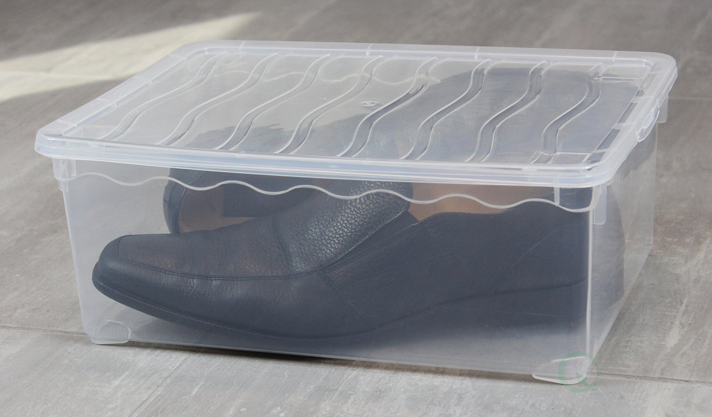 Plastic Shoe Storage Container, Clear 6 Quart Shoe Box with Lid, Stackable Shoebox Storage Bin, Small Plastic Storage Tote for Shoes, Closet Organizer