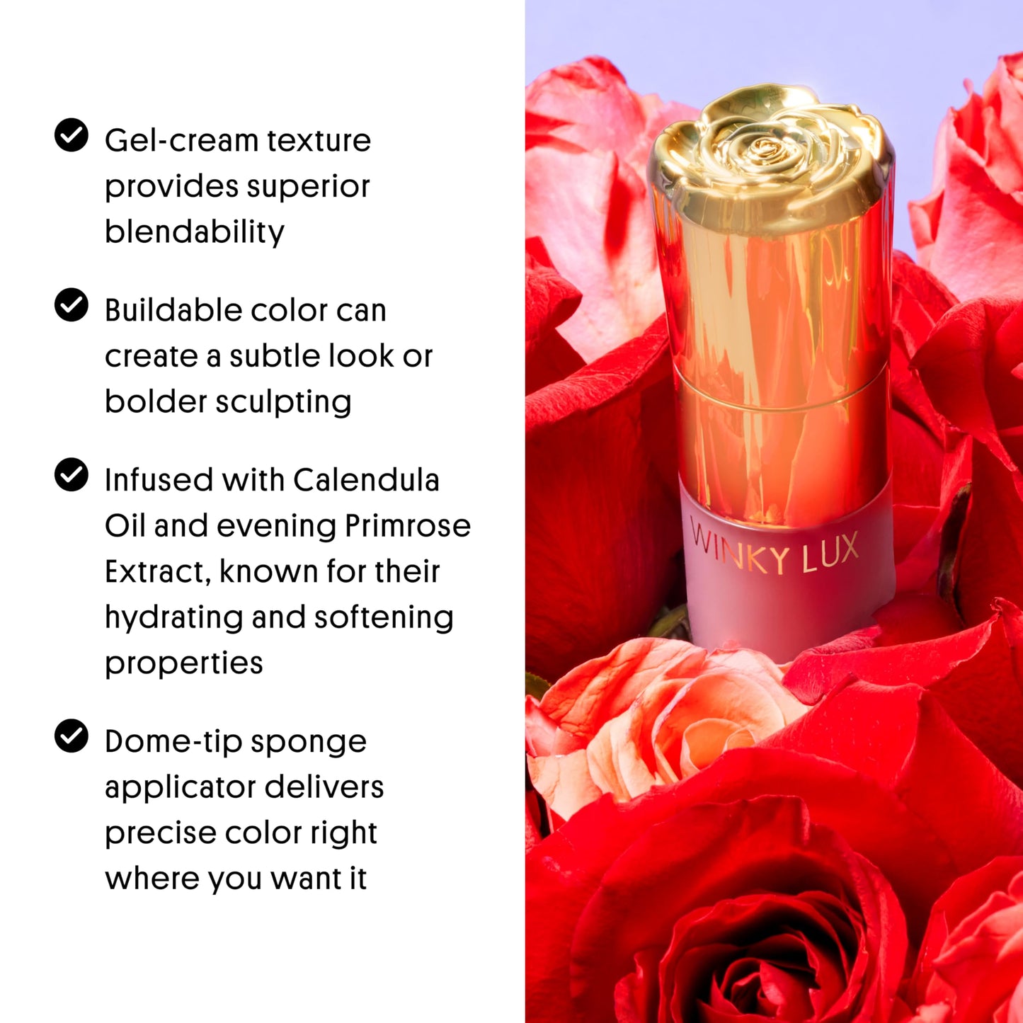 Winky Lux Cheeky Rose Liquid, Gel-Cream with Buildable Color, Lightweight Velvet Finish, Long-Lasting Neutral Rose Shade, Queen