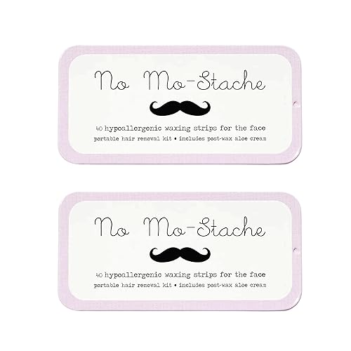 No Mo-Stache 2 Pack Wax Strips - 40 Count Value Pack Waxing Strips for Long Term Hair Waxing