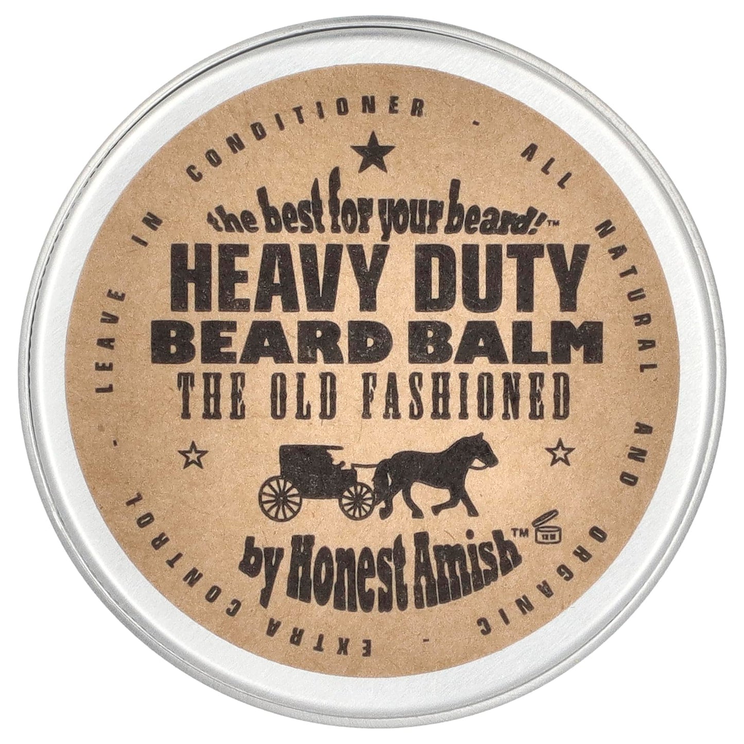 Honest Amish - Heavy Duty Beard Balm - 2 Ounce - Beard Conditioner