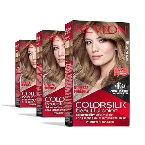 Revlon Colorsilk Beautiful Color Permanent Hair Color, (OLD VERSION) 60 Dark Ash Blonde (Pack of 3)