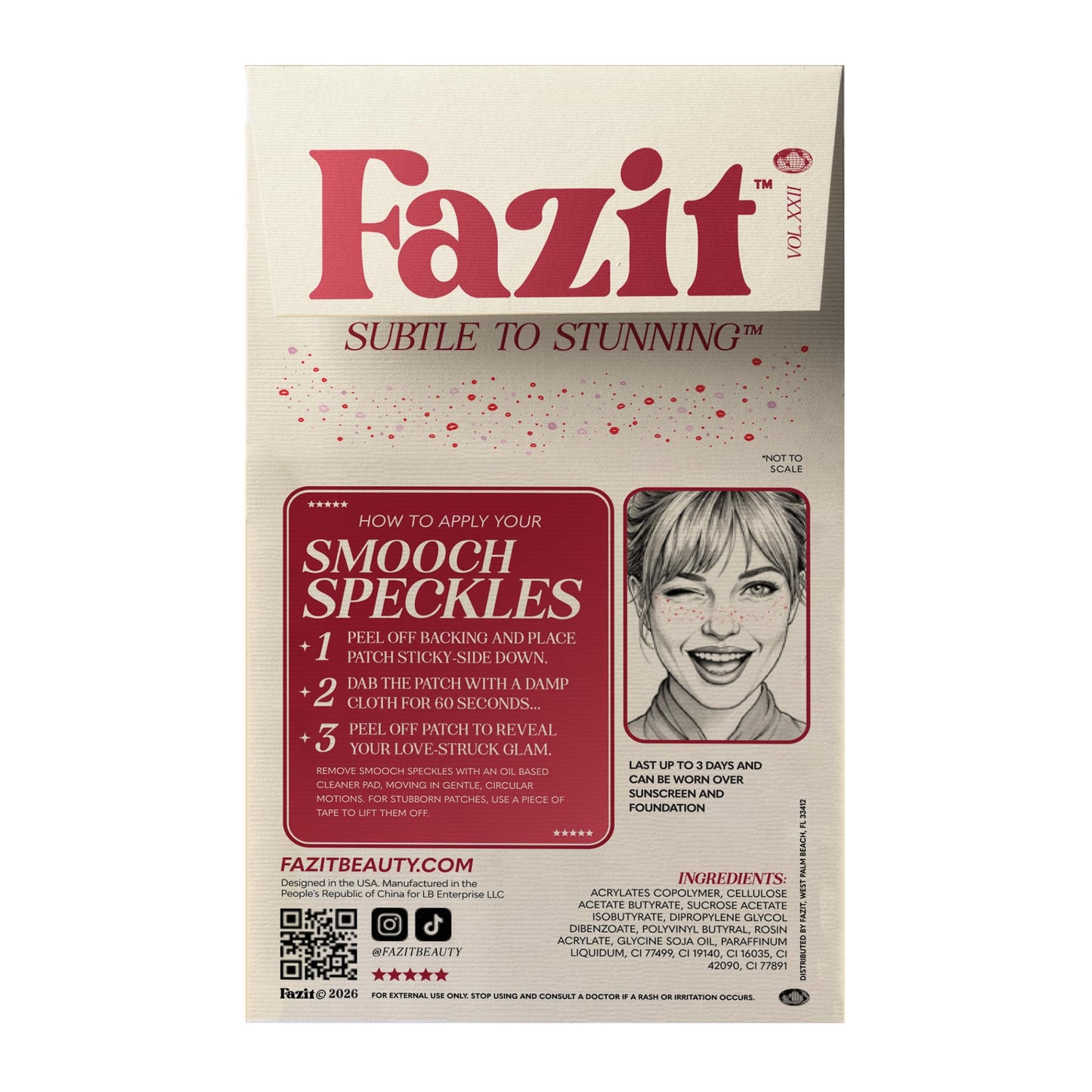 Fazit Makeup Patches - Smooch Speckles - Glow Up Make-Up Patches - Cute Glitter Makeup Accessories for Women - Cosmetic Glitter for Face