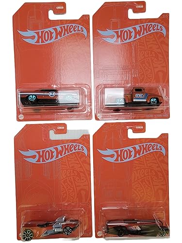 Hot Wheels 53rd Anniversary Blue and Orange Set of 4 Diecast Vehicles