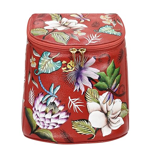 Anuschka Women’s Original Leather Hand-Painted Backpack, Crimson Garden