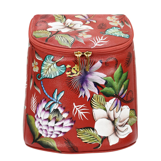 Anuschka Women’s Original Leather Hand-Painted Backpack, Crimson Garden
