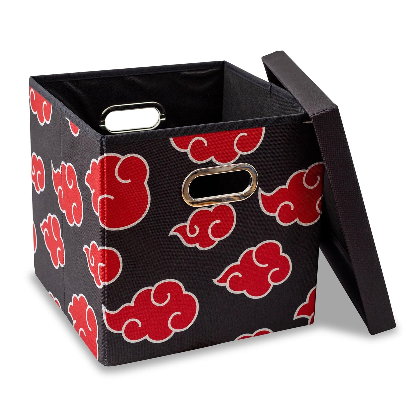 Naruto Shippuden Akatsuki 13-Inch Fabric Storage Bin With Handles and Lid | Cube Organizer For Cabinet, Closet