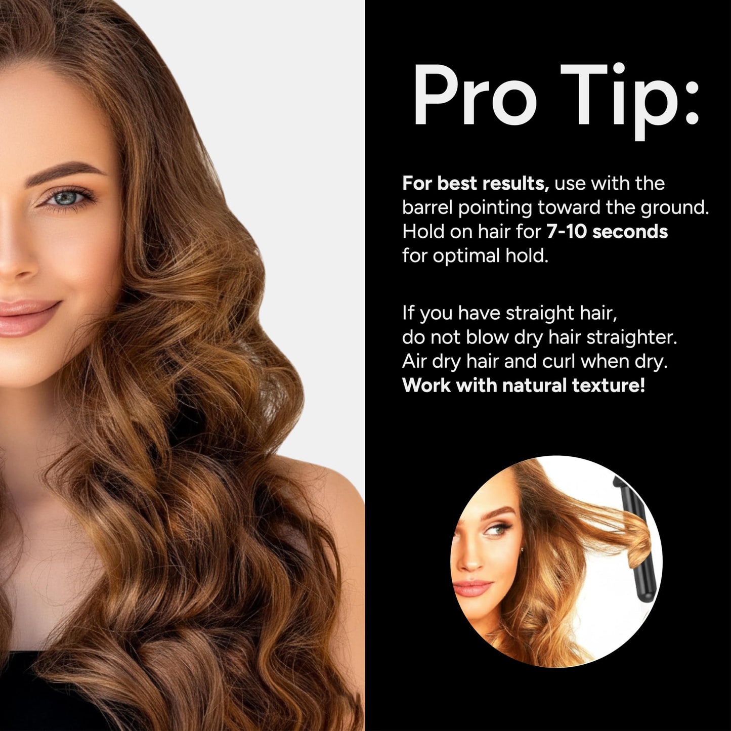 ENZO Milano 25mm (1 Inch) Analog Clipless Ceramic Curling Iron / Curling Wand