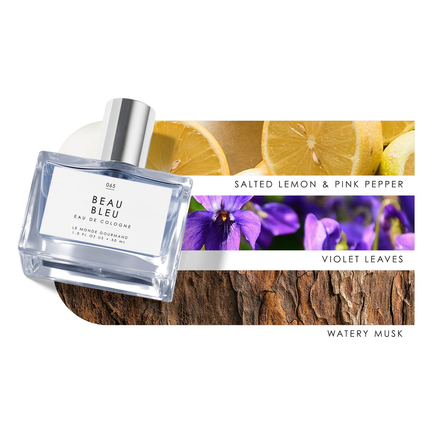 Le Monde Gourmand Beau Bleu Eau de Cologne - 1 fl oz (30 ml) - Unisex, Woody, Citrus, Musky Perfume Notes