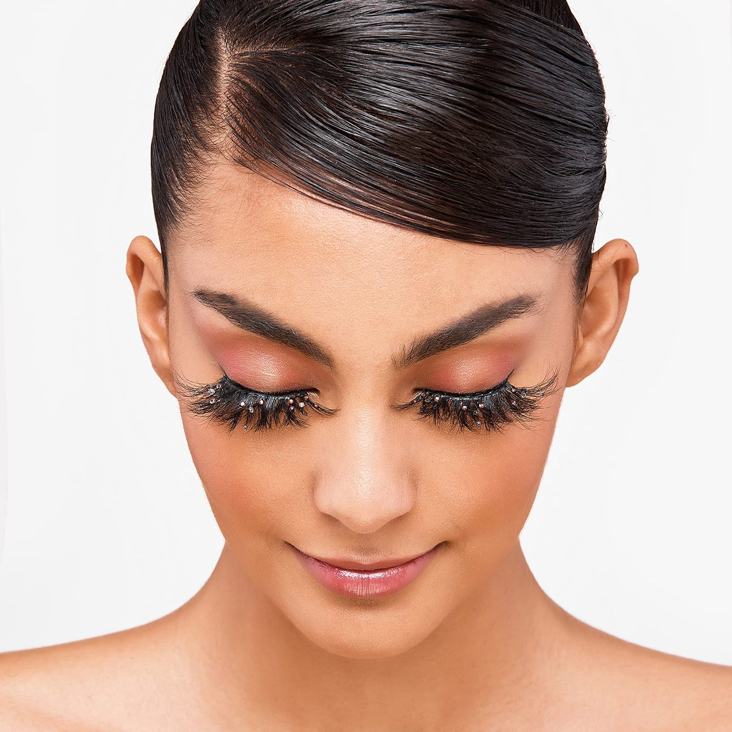 Vluxe by iEnvy Lashes with Rhinestones Masterpiece Mink Lashes, Diamond False Eyelashes (Golden Phantom)