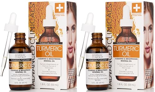 Advanced Clinicals Turmeric Oil Serum For Face | Facial Skin Care Serum With Jojoba + Coconut Oil To Improve Appearance Of Dark Spots & Uneven Skin