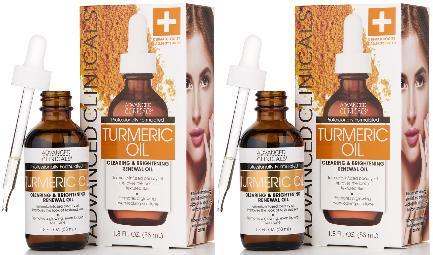Advanced Clinicals Turmeric Oil Serum For Face | Facial Skin Care Serum With Jojoba + Coconut Oil To Improve Appearance Of Dark Spots & Uneven Skin