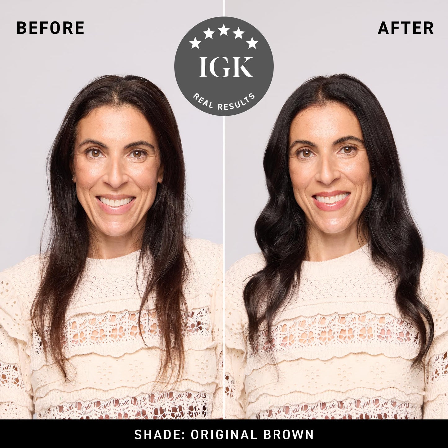 IGK Permanent Hair Color Kit | 4N Original Brown - Brown Black | 100% Gray Color Coverage + Strengthen + Shine | Ammonia Free